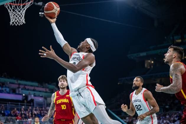 Olympische Spiele Paris 2024 Basketball Lille 02.08.2024 Vorrunde Männer Herren Kanada (CAN) -Spanien (ESP) Shai Gilgeous-Alexander (Kanada, No.02)