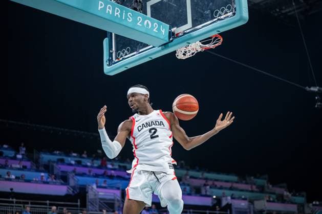 Olympische Spiele Paris 2024 Basketball Lille 02.08.2024 Vorrunde Männer Herren Kanada (CAN) -Spanien (ESP) Shai Gilgeous-Alexander (Kanada, No.02)