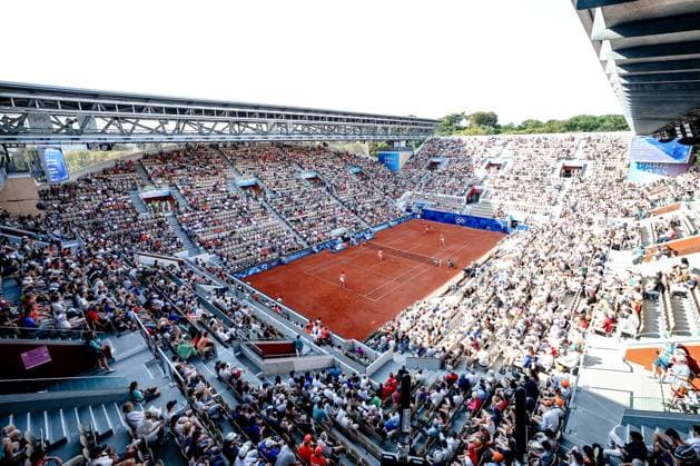 PARIS, 2-08-2024, Paris 2024 Olympic Games, Olympische Spiele, Olympia, OS Stade Roland-Garros, tennis, mixed doubles bronze medal match. Demi Schuurs, Wesley Koolhof Tennis mixed doubles bronze medal match (Paris 2024)  x25916690x Copyright: