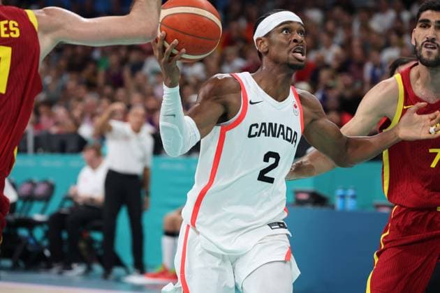 Shai GILGEOUS-ALEXANDER (Canada) Mens basketball, Canada vs Spain, Men s preliminary round during the Olympic Games, Olympische Spiele, Olympia, OS Paris 2024 - photo Laurent Sanson DDPI Panoramic JO 2024 : BASKET BALL - Canada vs Espagne - Jeux Olympiques 2024 - Paris2024 - Lille - 02 08 2024 DPPI Panoramic 