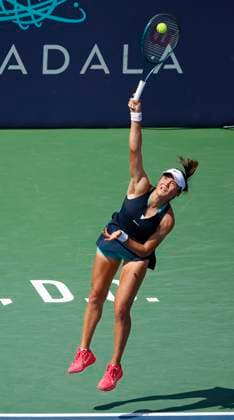 August 2, 2024: Emma Raducanu (GBR) serves during the 2024 Mubadala Citi DC Open tennis tournament being played at Rock Creek Park Tennis Center in Washington, D.C. CSM District Of Columbia United States of America - ZUMAc04_ 20240802_zma_c04_334 Copyright: xJustinxCooperx