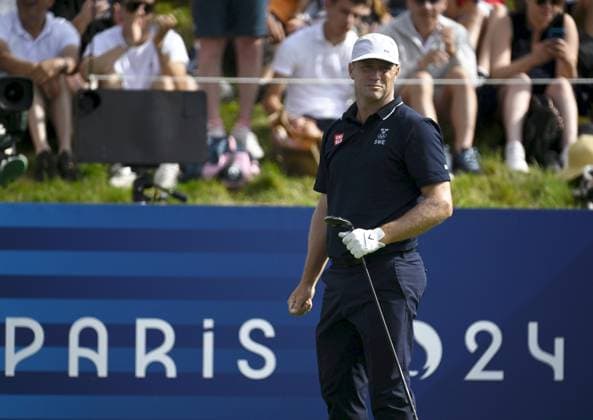 Alexander Noren of Sweden competes during men s individual stroke play of golf at the Paris Summer Olympic Games, Olympische Spiele, Olympia, OS in Le Golf National on August 3, 2024. Paris France LKFTJK20240803113024MPES  Copyright: xAnttixAimo-Koivistox LKFTJK20240803113024MPES