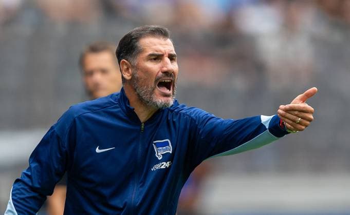 Fussball, Herren, Saison 2024 2025, 2. Bundesliga (1. Spieltag), Hertha BSC - SC Paderborn, Trainer Cristian Fiel (Hertha BSC), 03.08. 2024,