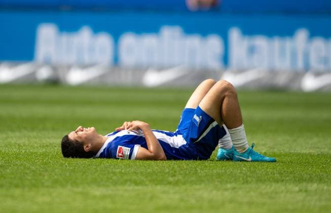 Fussball, Herren, Saison 2024 2025, 2. Bundesliga (1. Spieltag), Hertha BSC - SC Paderborn, Ibrahim Maza (Hertha BSC), Enttäuschung nach Abpfiff, 03.08. 2024,