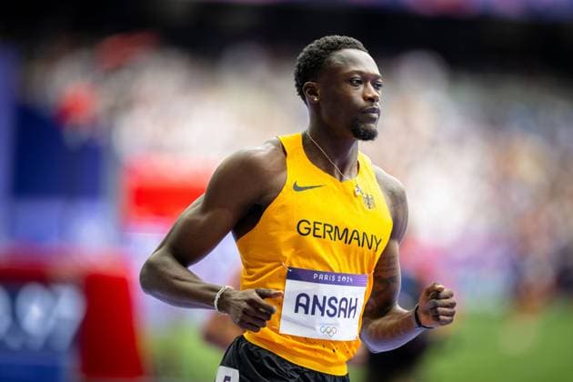 Sport Bilder des Tages Olympische Spiele (Leichtathletik); Paris, 03.08.2024 Owen ANSAH of Germany, Men s 100m, Olympische Spiele (Leichtathletik) in Paris, Stade de France, on Saturday, 3. August 2024 *** Olympic Games Athletics Paris, 03 08 2024 Owen ANSAH of Germany, Men s 100m, Olympic Games Athletics in Paris, Stade de France, on Saturday, August 3, 2024 Copyright: xBEAUTIFULxSPORTS TobiasxLacknerx