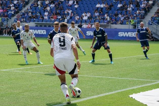 03.08.2024, xhfmx, Fussball 2.Bundesliga, Karlsruher SC - 1.FC Nürnberg emspor, v.l. Stefanos Tzimas (1. FC Nürnberg) (DFL DFB REGULATIONS PROHIBIT ANY USE OF PHOTOGRAPHS as IMAGE SEQUENCES and or QUASI-VIDEO) Karlsruhe