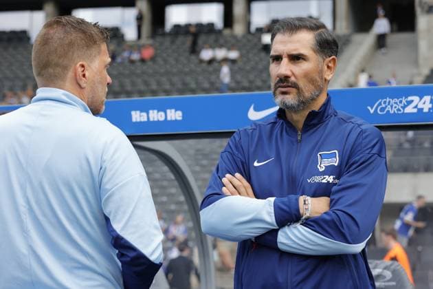Deutschland, Berlin, Olympiastadion, Fussball, Herren, Saison 2024 2025, 2. Bundesliga (1. Spieltag), Hertha BSC - SC Paderborn, Foto:Trainer Cristian Fiel (Hertha BSC)