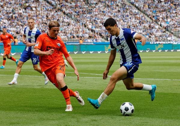 Deutschland, Berlin, Olympiastadion, Fussball, Herren, Saison 2024 2025, 2. Bundesliga (1. Spieltag), Hertha BSC - SC Paderborn, Foto:Felix Götze, SC Paderborn, Ibrahim Maza (Hertha BSC)