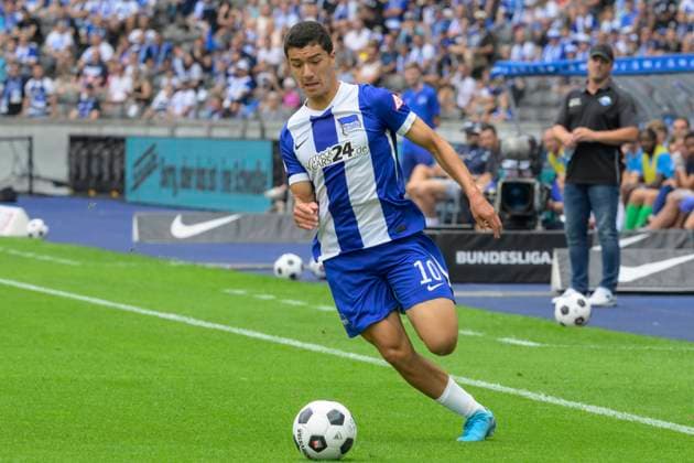 GER, Berlin, Fussball, Hertha BSC vs SC Paderborn, 2. Bundesliga, Olympiastadion, 03.08.2024, Ibrahim Maza (Hertha 10), im Angriff, dfl-dfb-regulations-prohibit-any-use-of-photographs-as-image-sequences-and-or-quasi-video