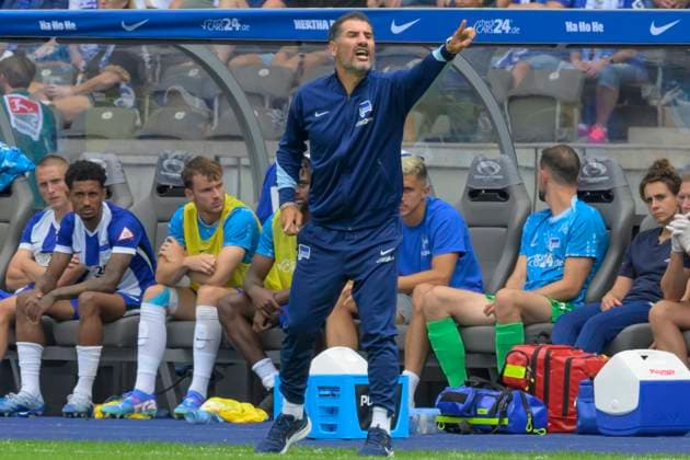 GER, Berlin, Fussball, Hertha BSC vs SC Paderborn, 2. Bundesliga, Olympiastadion, 03.08.2024, Cristian Fiel (Hertha - Cheftrainer), dfl-dfb-regulations-prohibit-any-use-of-photographs-as-image-sequences-and-or-quasi-video