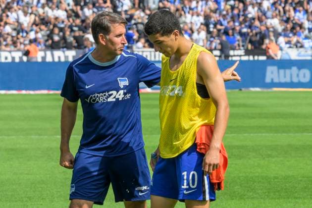 GER, Berlin, Fussball, Hertha BSC vs SC Paderborn, 2. Bundesliga, Olympiastadion, 03.08.2024, Ibrahim Maza (Hertha 10), nach dem Spiel mit, dfl-dfb-regulations-prohibit-any-use-of-photographs-as-image-sequences-and-or-quasi-video