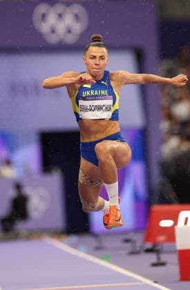 (240803) -- PARIS, Aug. 3, 2024 -- Maryna Bekh-Romanchuk of Ukraine competes during the women s triple jump final at the Paris 2024 Olympic Games, Olympische Spiele, Olympia, OS in Paris, France, Aug. 3, 2024. ) (PARIS2024) FRANCE-PARIS-OLY-ATHLETICS-TRIPLE JUMP-WOMEN LixMing 