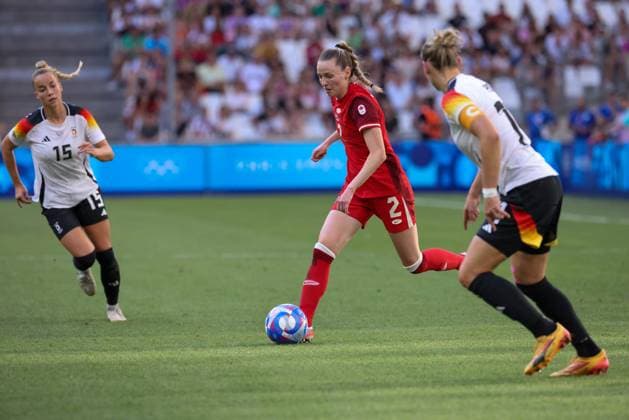 JEUX OLYMPIQUES PARIS 2024 PHOTOPQR LA PROVENCE Gilles Bader ; Marseille ; 03 08 2024 ; JO football feminin match entre le Canada et l Allemagne en quart de finale - The Paris 2024 Summer Olympic Games, Olympische Spiele, Olympia, OS (Jul 26-Aug 11, 2024).