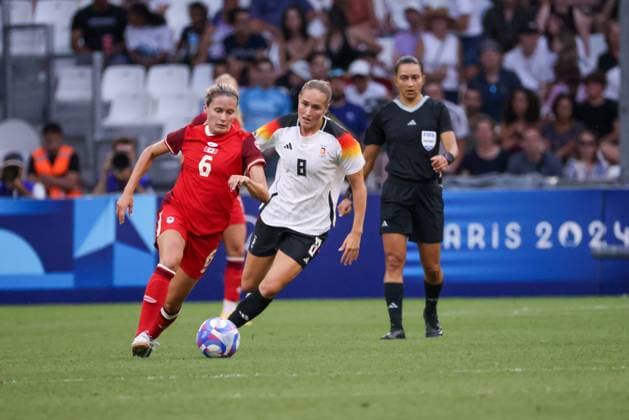 JEUX OLYMPIQUES PARIS 2024 PHOTOPQR LA PROVENCE Gilles Bader ; Marseille ; 03 08 2024 ; JO football feminin match entre le Canada et l Allemagne en quart de finale - The Paris 2024 Summer Olympic Games, Olympische Spiele, Olympia, OS (Jul 26-Aug 11, 2024).
