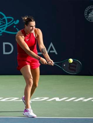 August 3, 2024: Aryna Sabalenka plays a shot during the 2024 Mubadala Citi DC Open tennis tournament being played at Rock Creek Park Tennis Center in Washington, D.C. CSM District Of Columbia United States of America - ZUMAc04_ 20240803_zma_c04_136 Copyright: xJustinxCooperx