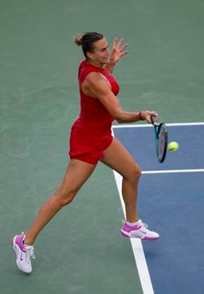 August 3, 2024: Aryna Sabalenka plays a shot during the 2024 Mubadala Citi DC Open tennis tournament being played at Rock Creek Park Tennis Center in Washington, D.C. CSM District Of Columbia United States of America - ZUMAc04_ 20240803_zma_c04_151 Copyright: xJustinxCooperx