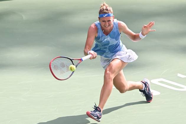 August 3, 2024, Washington, D.C, U.S: MARIE BOUZKOVA hits a forehand during her semifinal match against Aryna Sabalenka at the Rock Creek Tennis Center. Washington U.S - ZUMAg196 20240803_zap_g196_006 Copyright: xKylexGustafsonx