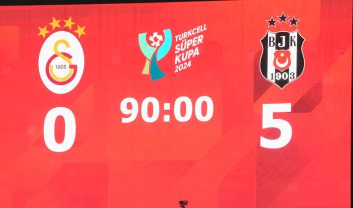 Sport Themen der Woche KW31 Scoreboard end of the Turkish Super Cup Match between Galatasaray and Besiktas at Ataturk Olympic Stadium on August 3, 2024 in Istanbul, Turkey. (Photo by SeskimPhoto ) Galatasaray v Besiktas Turkish Super Cup 