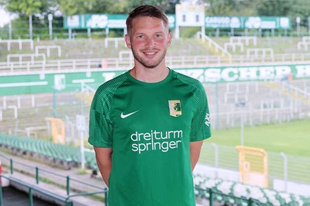 Chemie Leipzig Teampräsentation Regionalliga NO Florian Brügmann Bruegmann ; BSG Chemie Leipzig ; Regionalliga NordOst, Porträttermin 2024 2025 , 02.08.2024, Alfred-Kunze-Sportpark, Leipzig ,