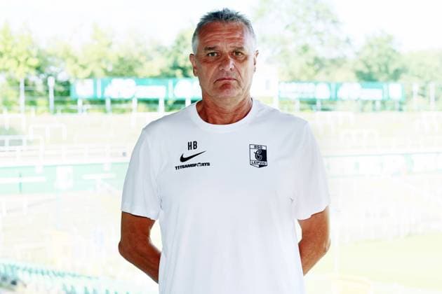 Chemie Leipzig Teampräsentation Regionalliga NO Torwarttrainer Harald Bellot ; BSG Chemie Leipzig ; Regionalliga NordOst, Porträttermin 2024 2025 , 02.08.2024, Alfred-Kunze-Sportpark, Leipzig ,