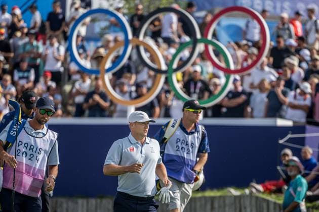 240804 Alex NorÃ n of Sweden during the final round of the men s individual stroke play golf during day 9 of the Paris 2024 Olympic Games, Olympische Spiele, Olympia, OS on August 4, 2024 in Paris. Photo: Petter Arvidson BILDBYRAN kod PA PA0861 golf olympic games olympics os ol olympiska spel olympiske leker paris 2024 paris-os paris-ol bbeng sweden sverige Copyright: PETTERxARVIDSON BB240804PA021