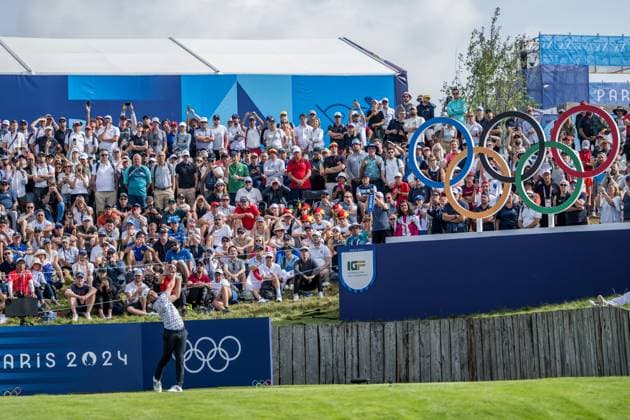 240804 Viktor Hovland of Norway during the final round of the men s individual stroke play golf during day 9 of the Paris 2024 Olympic Games, Olympische Spiele, Olympia, OS on August 4, 2024 in Paris. Photo: Petter Arvidson BILDBYRAN kod PA PA0861 golf olympic games olympics os ol olympiska spel olympiske leker paris 2024 paris-os paris-ol bbeng sweden sverige Copyright: PETTERxARVIDSON BB240804PA030