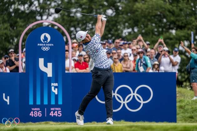 240804 Viktor Hovland of Norway during the final round of the men s individual stroke play golf during day 9 of the Paris 2024 Olympic Games, Olympische Spiele, Olympia, OS on August 4, 2024 in Paris. Photo: Petter Arvidson BILDBYRAN kod PA PA0861 golf olympic games olympics os ol olympiska spel olympiske leker paris 2024 paris-os paris-ol bbeng sweden sverige Copyright: PETTERxARVIDSON BB240804PA050