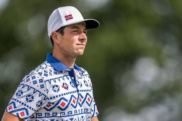 240804 Viktor Hovland of Norway during the final round of the men s individual stroke play golf during day 9 of the Paris 2024 Olympic Games, Olympische Spiele, Olympia, OS on August 4, 2024 in Paris. Photo: Petter Arvidson BILDBYRAN kod PA PA0861 golf olympic games olympics os ol olympiska spel olympiske leker paris 2024 paris-os paris-ol bbeng sweden sverige Copyright: PETTERxARVIDSON BB240804PA061