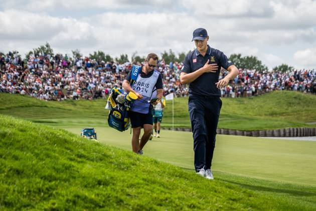240804 Ludvig Aberg of Sweden during the final round of the men s individual stroke play golf during day 9 of the Paris 2024 Olympic Games, Olympische Spiele, Olympia, OS on August 4, 2024 in Paris. Photo: Petter Arvidson BILDBYRAN kod PA PA0861 golf olympic games olympics os ol olympiska spel olympiske leker paris 2024 paris-os paris-ol bbeng sweden sverige Copyright: PETTERxARVIDSON BB240804PA066
