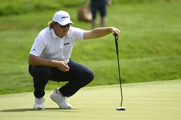 Sami Välimäki of Finland competes during men s individual stroke play of golf at the Paris Summer Olympic Games, Olympische Spiele, Olympia, OS in Le Golf National on August 4, 2024. Paris France LKFTJK20240804140524SPQM  Copyright: xAnttixAimo-Koivistox LKFTJK20240804140524SPQM