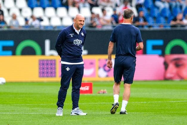 Torsten Lieberknecht (SV Darmstadt 98, Trainer) vor dem Spiel, GER, SV Darmstadt 98 vs. Fortuna Duesseldorf, Fussball, 2. Bundesliga, 1. Spieltag, Spielzeit 2024 2025, 04.08.2024. DFL REGULATIONS PROHIBIT ANY USE OF PHOTOGRAPHS as IMAGE SEQUENCES and or QUASI-VIDEO GER, SV Darmstadt 98 vs. Fortuna Duesseldorf, Fussball, 2. Bundesliga, 1. Spieltag, Spielzeit 2024 2025, 04.08.2024. Darmstadt