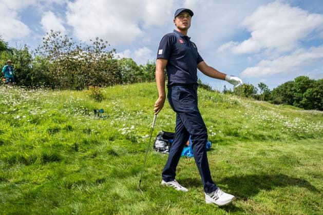 240804 Ludvig Aberg of Sweden during the final round of the men s individual stroke play golf during day 9 of the Paris 2024 Olympic Games, Olympische Spiele, Olympia, OS on August 4, 2024 in Paris. Photo: Petter Arvidson BILDBYRAN kod PA PA0861 golf olympic games olympics os ol olympiska spel olympiske leker paris 2024 paris-os paris-ol bbeng sweden sverige Copyright: PETTERxARVIDSON BB240804PA107