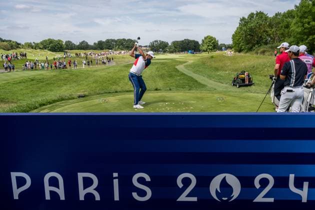 240804 Scottie Scheffler of the United States during the final round of the men s individual stroke play golf during day 9 of the Paris 2024 Olympic Games, Olympische Spiele, Olympia, OS on August 4, 2024 in Paris. Photo: Petter Arvidson BILDBYRAN kod PA PA0861 golf olympic games olympics os ol olympiska spel olympiske leker paris 2024 paris-os paris-ol bbeng sweden sverige Copyright: PETTERxARVIDSON BB240804PA090
