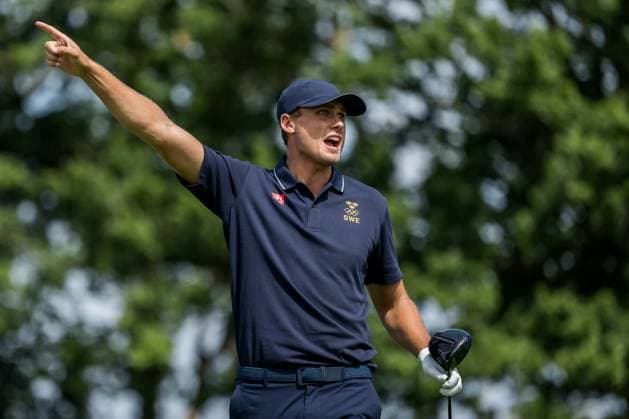 240804 Ludvig Aberg of Sweden during the final round of the men s individual stroke play golf during day 9 of the Paris 2024 Olympic Games, Olympische Spiele, Olympia, OS on August 4, 2024 in Paris. Photo: Petter Arvidson BILDBYRAN kod PA PA0861 golf olympic games olympics os ol olympiska spel olympiske leker paris 2024 paris-os paris-ol bbeng sweden sverige Copyright: PETTERxARVIDSON BB240804PA105