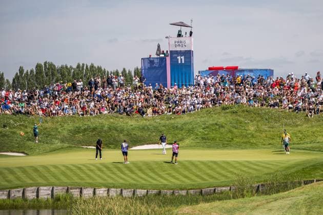 240804 Ludvig Aberg of Sweden during the final round of the men s individual stroke play golf during day 9 of the Paris 2024 Olympic Games, Olympische Spiele, Olympia, OS on August 4, 2024 in Paris. Photo: Petter Arvidson BILDBYRAN kod PA PA0861 golf olympic games olympics os ol olympiska spel olympiske leker paris 2024 paris-os paris-ol bbeng sweden sverige Copyright: PETTERxARVIDSON BB240804PA118