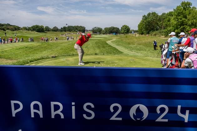 240804 Jon Rahm of Spain during the final round of the men s individual stroke play golf during day 9 of the Paris 2024 Olympic Games, Olympische Spiele, Olympia, OS on August 4, 2024 in Paris. Photo: Petter Arvidson BILDBYRAN kod PA PA0861 golf olympic games olympics os ol olympiska spel olympiske leker paris 2024 paris-os paris-ol bbeng sweden sverige Copyright: PETTERxARVIDSON BB240804PA121