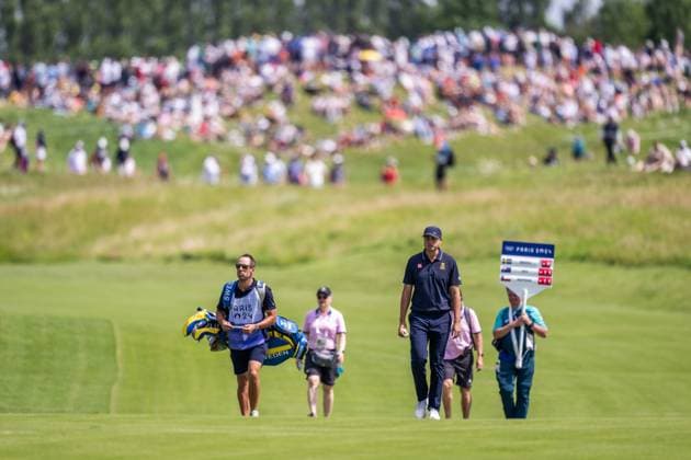 240804 Ludvig Aberg of Sweden during the final round of the men s individual stroke play golf during day 9 of the Paris 2024 Olympic Games, Olympische Spiele, Olympia, OS on August 4, 2024 in Paris. Photo: Petter Arvidson BILDBYRAN kod PA PA0861 golf olympic games olympics os ol olympiska spel olympiske leker paris 2024 paris-os paris-ol bbeng sweden sverige Copyright: PETTERxARVIDSON BB240804PA123