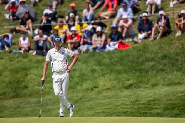 240804 Victro Perez of France during the final round of the men s individual stroke play golf during day 9 of the Paris 2024 Olympic Games, Olympische Spiele, Olympia, OS on August 4, 2024 in Paris. Photo: Petter Arvidson BILDBYRAN kod PA PA0861 golf olympic games olympics os ol olympiska spel olympiske leker paris 2024 paris-os paris-ol bbeng frankrike france grappa33 Copyright: PETTERxARVIDSON BB240804PA126