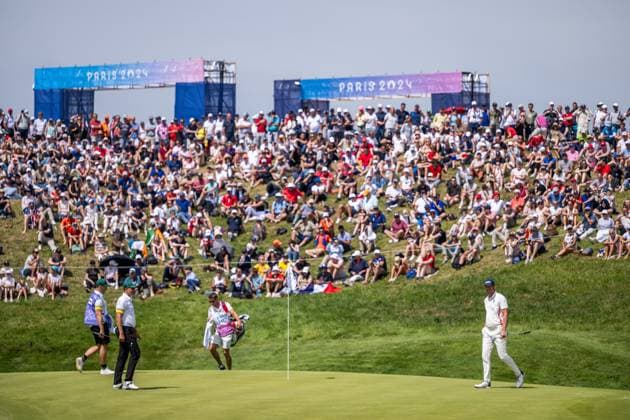 240804 Victro Perez of France during the final round of the men s individual stroke play golf during day 9 of the Paris 2024 Olympic Games, Olympische Spiele, Olympia, OS on August 4, 2024 in Paris. Photo: Petter Arvidson BILDBYRAN kod PA PA0861 golf olympic games olympics os ol olympiska spel olympiske leker paris 2024 paris-os paris-ol bbeng frankrike france grappa33 Copyright: PETTERxARVIDSON BB240804PA129