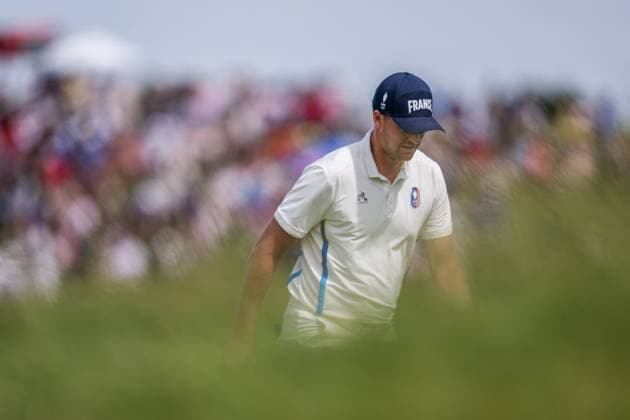 240804 Victor Perez of France during the final round of the men s individual stroke play golf during day 9 of the Paris 2024 Olympic Games, Olympische Spiele, Olympia, OS on August 4, 2024 in Paris. Photo: Petter Arvidson BILDBYRAN kod PA PA0861 golf olympic games olympics os ol olympiska spel olympiske leker paris 2024 paris-os paris-ol bbeng frankrike france grappa33 Copyright: PETTERxARVIDSON BB240804PA130