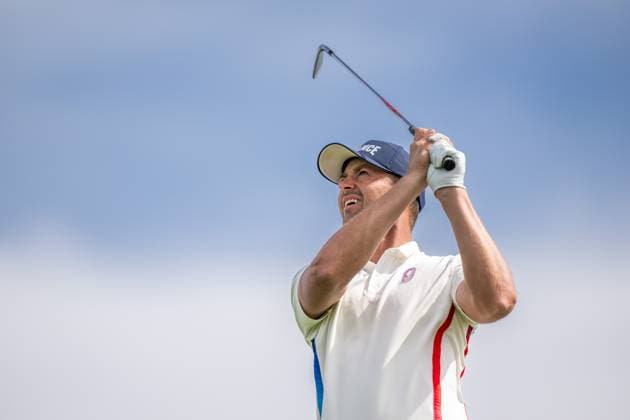 240804 Victor Perez of France celebrates during the final round of the men s individual stroke play golf during day 9 of the Paris 2024 Olympic Games, Olympische Spiele, Olympia, OS on August 4, 2024 in Paris. Photo: Petter Arvidson BILDBYRAN kod PA PA0861 golf olympic games olympics os ol olympiska spel olympiske leker paris 2024 paris-os paris-ol bbeng frankrike france grappa33 jubel Copyright: PETTERxARVIDSON BB240804PA131