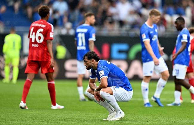 04.08.2024, xfux, Fussball 2.Bundesliga, SV Darmstadt 98 - Fortuna Düsseldorf emspor, v.l. Fraser Hornby (SV Darmstadt 98) enttaeuscht, enttaeuscht schauend, dissapointed (DFL DFB REGULATIONS PROHIBIT ANY USE OF PHOTOGRAPHS as IMAGE SEQUENCES and or QUASI-VIDEO. Eine Lizenzierung des Lichtbildwerkes an den SV Darmstadt 1898 e.V. sowie Tochterunternehmen ist nicht gestattet. No release of or sale to SV Darmstadt 1898 e.V.) Darmstadt