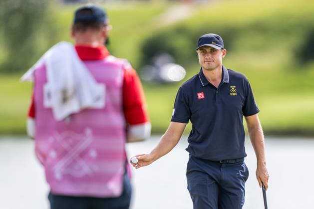 240804 Ludvig Aberg of Sweden during the final round of the men s individual stroke play golf during day 9 of the Paris 2024 Olympic Games, Olympische Spiele, Olympia, OS on August 4, 2024 in Paris. Photo: Petter Arvidson BILDBYRAN kod PA PA0861 golf olympic games olympics os ol olympiska spel olympiske leker paris 2024 paris-os paris-ol bbeng sweden sverige Copyright: PETTERxARVIDSON BB240804PA148