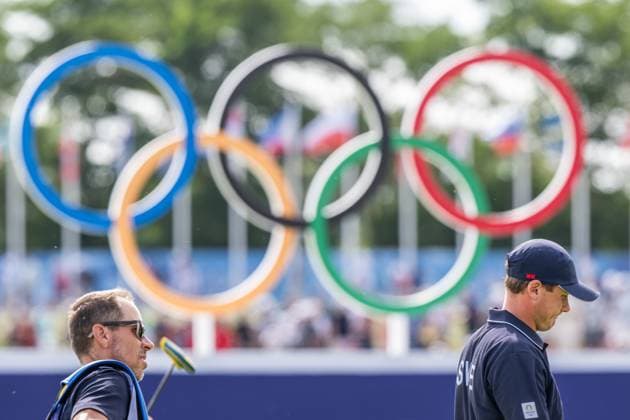 240804 Ludvig Aberg of Sweden during the final round of the men s individual stroke play golf during day 9 of the Paris 2024 Olympic Games, Olympische Spiele, Olympia, OS on August 4, 2024 in Paris. Photo: Petter Arvidson BILDBYRAN kod PA PA0861 golf olympic games olympics os ol olympiska spel olympiske leker paris 2024 paris-os paris-ol bbeng sweden sverige Copyright: PETTERxARVIDSON BB240804PA153