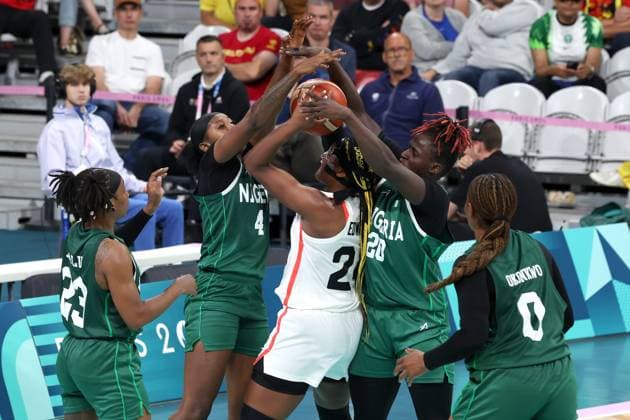JEUX OLYMPIQUES PARIS 2024 PHOTOPQR VOIX DU NORD Ludovic Maillard ; 04 08 2024 ; Villeneuve d ascq le 04 08 2024 basket femmes NIGERIA gagne et s est qualifie pour les quarts de finale a paris contre CANADA stade pierre mauroy. LA VOIX DU NORD PHOTO LUDOVIC MAILLARD - The Paris 2024 Summer Olympic Games, Olympische Spiele, Olympia, OS (Jul 26-Aug 11, 2024).