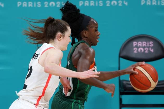 JEUX OLYMPIQUES PARIS 2024 PHOTOPQR VOIX DU NORD Ludovic Maillard ; 04 08 2024 ; Villeneuve d ascq le 04 08 2024 basket femmes AMUKAMARA JOIE NIGERIA gagne et s est qualifie pour les quarts de finale a paris contre CANADA stade pierre mauroy. LA VOIX DU NORD PHOTO LUDOVIC MAILLARD - The Paris 2024 Summer Olympic Games, Olympische Spiele, Olympia, OS (Jul 26-Aug 11, 2024).