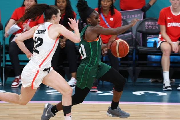 JEUX OLYMPIQUES PARIS 2024 PHOTOPQR VOIX DU NORD Ludovic Maillard ; 04 08 2024 ; Villeneuve d ascq le 04 08 2024 basket femmes AMUKAMARA JOIE NIGERIA gagne et s est qualifie pour les quarts de finale a paris contre CANADA stade pierre mauroy. LA VOIX DU NORD PHOTO LUDOVIC MAILLARD - The Paris 2024 Summer Olympic Games, Olympische Spiele, Olympia, OS (Jul 26-Aug 11, 2024).