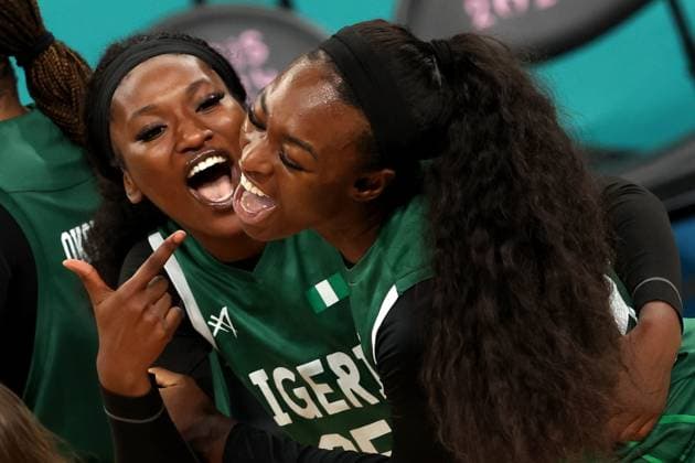 JEUX OLYMPIQUES PARIS 2024 PHOTOPQR VOIX DU NORD Ludovic Maillard ; 04 08 2024 ; Villeneuve d ascq le 04 08 2024 basket femmes ADEYEYE JOIE NIGERIA gagne et s est qualifie pour les quarts de finale a paris contre CANADA stade pierre mauroy. LA VOIX DU NORD PHOTO LUDOVIC MAILLARD - The Paris 2024 Summer Olympic Games, Olympische Spiele, Olympia, OS (Jul 26-Aug 11, 2024).