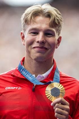 240804 Markus Rooth of Norway celebrates with his gold medal at the medal ceremony for men™s athletics decathlon during day 9 of the Paris 2024 Olympic Games, Olympische Spiele, Olympia, OS on August 4, 2024 in Paris. Photo: Vegard Grott BILDBYRAN kod VG JM0594 bbeng friidrott athletics friidrett olympic games olympics os ol olympiska spel olympiske leker paris 2024 paris-os paris-ol os-guld guld jubel os-guld 2404 norge norway Copyright: VEGARDxGRoTT BB240804VG062