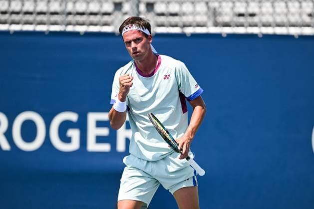 ATP, Tennis Herren National Bank Open 2024 MONTREAL, QC, CANADA - AUGUST 04: Daniel Altmaier (GER) reacts after scoring a point during a qualifying round match at ATP National Bank Open on August 04, 2024 at IGA Stadium in Montreal, QC, Canada (Photo by David Kirouac) Copyright: xBEAUTIFULxSPORTS Kirouacx